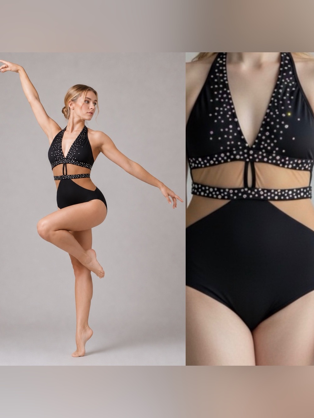 LA dance contemporary Solo dance custom black mesh costume illusion SA adult